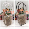 Пакет пластиковый - ваза для цветов 12,5*12*8 см. 10 шт/уп. Горошек черный  ТО-000173H/1